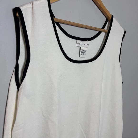 Doncaster Tank Top White w/Black Trim & Lime Green Hem Plus Size 2W in EUC - Picture 2 of 6